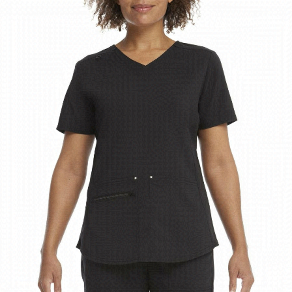 Scrubstar Women's Ultimate Polyester/Rayon Blend Black Scrub Top - Small